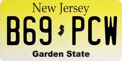 NJ license plate B69PCW