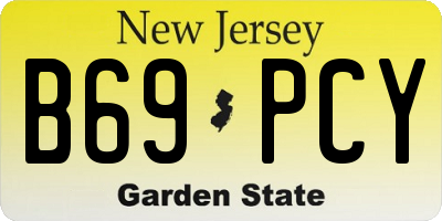 NJ license plate B69PCY