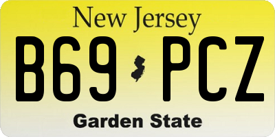 NJ license plate B69PCZ