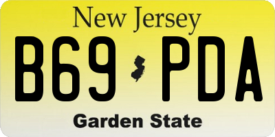 NJ license plate B69PDA