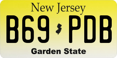 NJ license plate B69PDB