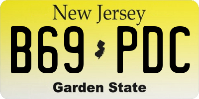 NJ license plate B69PDC