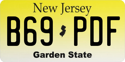 NJ license plate B69PDF