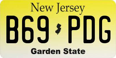 NJ license plate B69PDG
