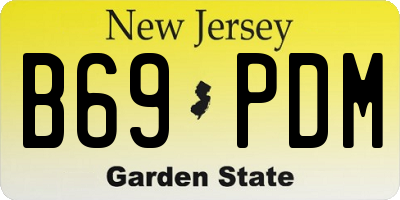 NJ license plate B69PDM