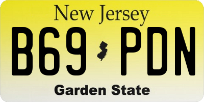 NJ license plate B69PDN