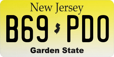 NJ license plate B69PDO