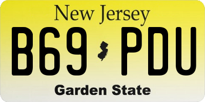 NJ license plate B69PDU