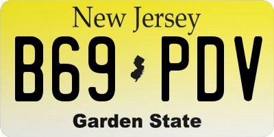 NJ license plate B69PDV