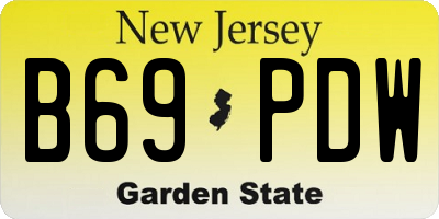 NJ license plate B69PDW