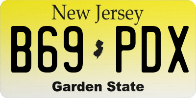 NJ license plate B69PDX