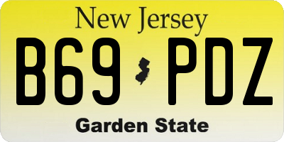 NJ license plate B69PDZ