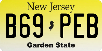 NJ license plate B69PEB