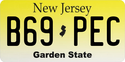 NJ license plate B69PEC