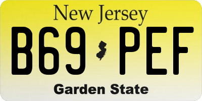 NJ license plate B69PEF