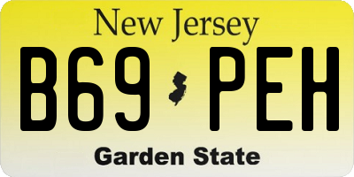 NJ license plate B69PEH