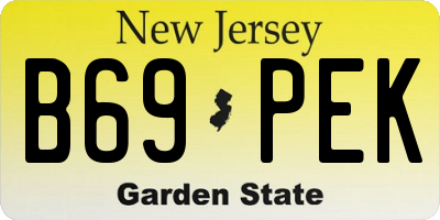 NJ license plate B69PEK