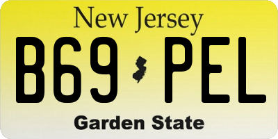 NJ license plate B69PEL