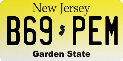 NJ license plate B69PEM