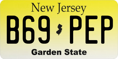 NJ license plate B69PEP
