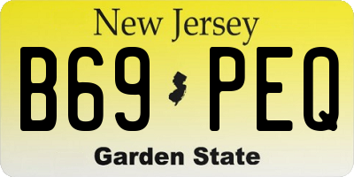 NJ license plate B69PEQ
