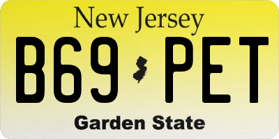 NJ license plate B69PET