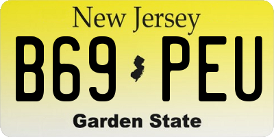 NJ license plate B69PEU