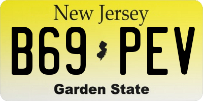 NJ license plate B69PEV