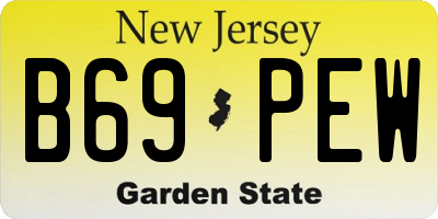 NJ license plate B69PEW