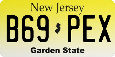 NJ license plate B69PEX