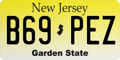 NJ license plate B69PEZ