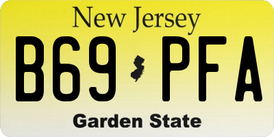 NJ license plate B69PFA