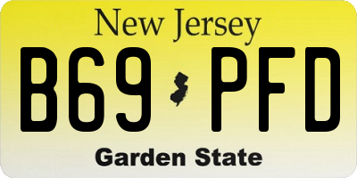 NJ license plate B69PFD