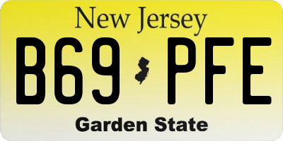 NJ license plate B69PFE