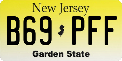 NJ license plate B69PFF