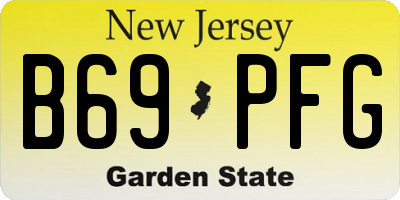 NJ license plate B69PFG