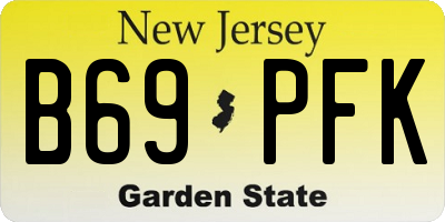 NJ license plate B69PFK