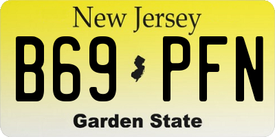 NJ license plate B69PFN