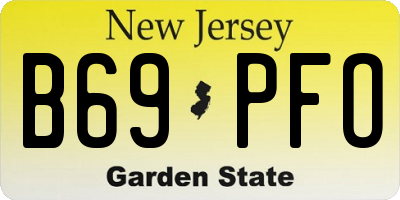 NJ license plate B69PFO
