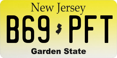 NJ license plate B69PFT