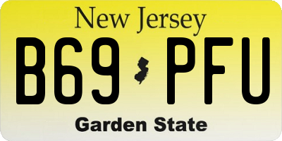 NJ license plate B69PFU