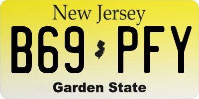 NJ license plate B69PFY