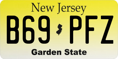 NJ license plate B69PFZ