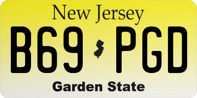 NJ license plate B69PGD