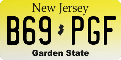 NJ license plate B69PGF