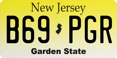 NJ license plate B69PGR