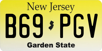 NJ license plate B69PGV
