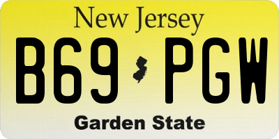 NJ license plate B69PGW