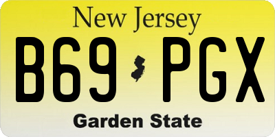 NJ license plate B69PGX