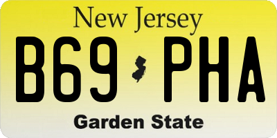 NJ license plate B69PHA